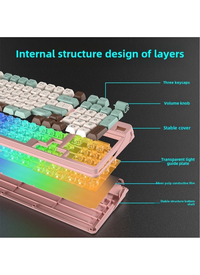 Generic Neutral K97 Game Wired Keyboard Three Color Luminous Mechanical Feel Desktop Computer Accessories Private Model-Color:K97 Black And Green Rainbow Glow  - Image 4