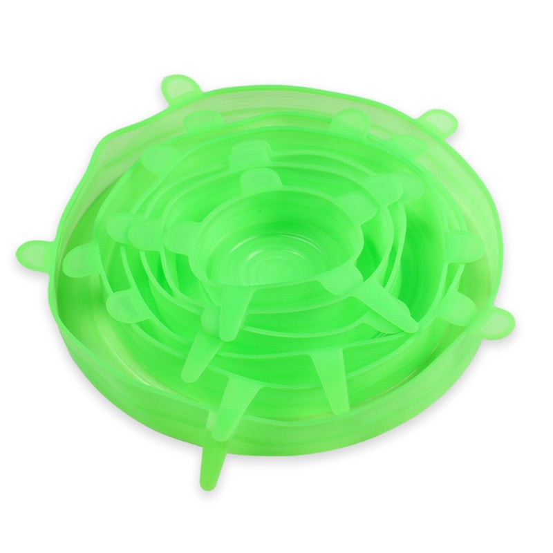 Silicone Preservation Cover Six-Piece Food Grade Silicone Cover Universal Preservation Cover Round Universal Sealed Bowl Cover - Image 1