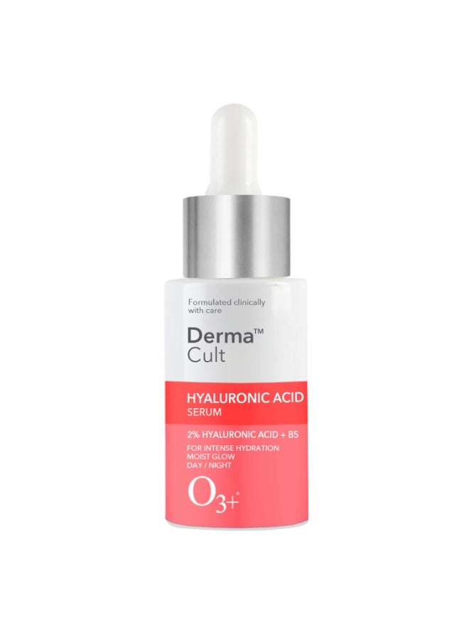Derma O3+ Derma Cult 10% Hyaluronic Acid Serum for Intense Hydration, Finelines & Glow with B5 30ml - Image 1