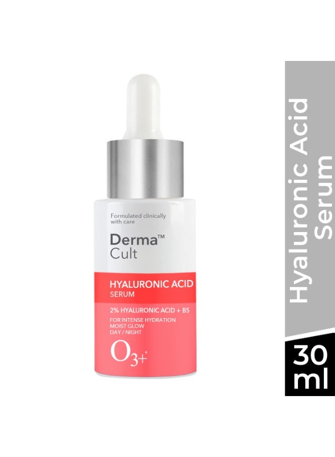Derma O3+ Derma Cult 10% Hyaluronic Acid Serum for Intense Hydration, Finelines & Glow with B5 30ml - Image 2