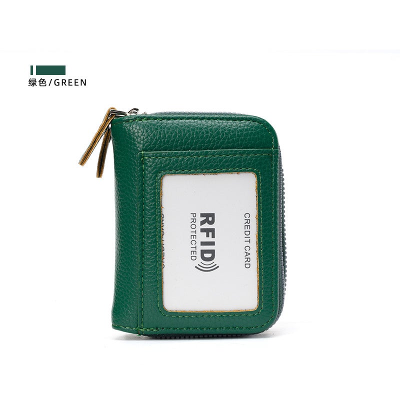 New RFID Anti-degaussing Organ Card Bag Double-layer Zipper Multi-function Women''s Wallet Multi-card Holder - Image 1