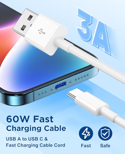 Hcoob Extra Long USB C Cable Fast Charging 15FT, Long USB A to USB C Cable for Apple iPhone 17 16 15 Charger Cord 5m,Type C Cable C Charger for iPhone 17 16 15 Pro Max/16 15 Plus/iPad Pro/Google-2Pack - Image 2