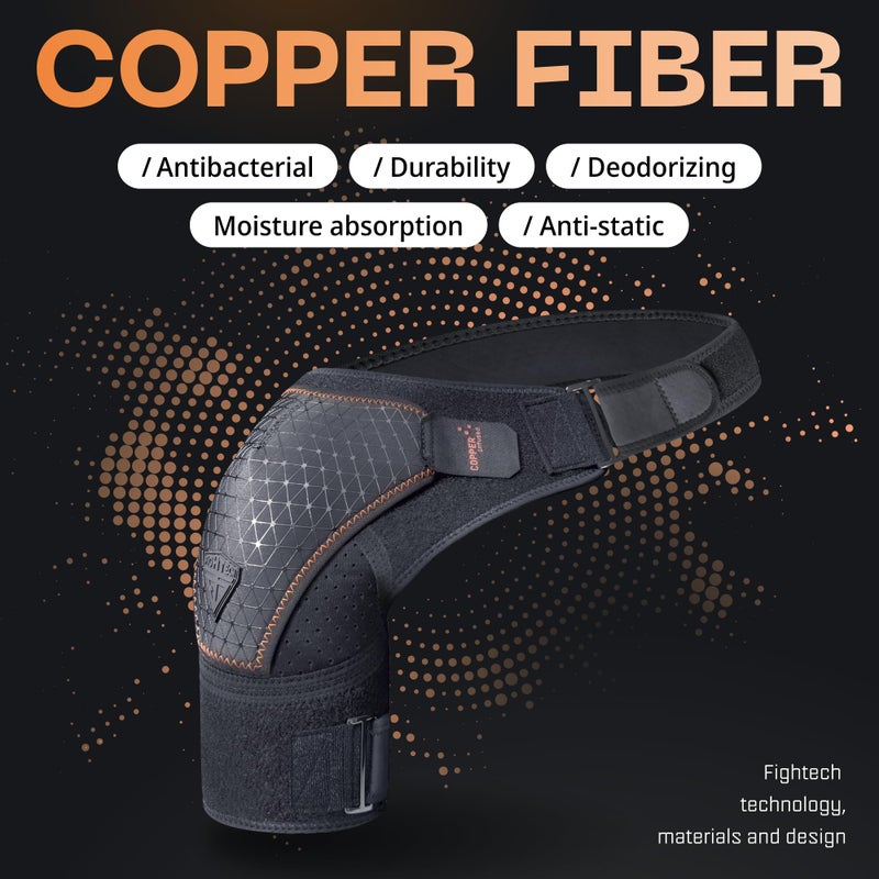 FIGHTECH Shoulder Brace for Torn Rotator Cuff for Men and Women - Support & Pain Relief (Copper Black, Large/X-Large) - Image 4