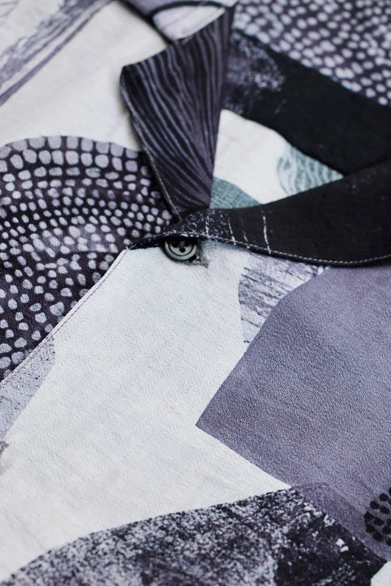 SNITCH Grey Abstract Box Fit Shirt