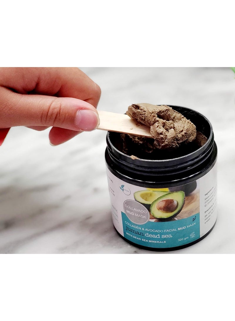 reveal naturals All Natural Juman Dead Sea Mud Mask infused with Avocado  Dead Sea Minerals 119 oz Minimizes Pores Tone Skin Reduces Excess of Oils Exfoliate 