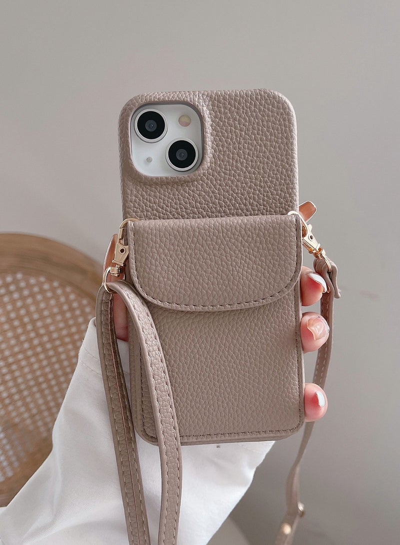 Suteni Back Cover Card Slots Leather Phone Case for iPhone