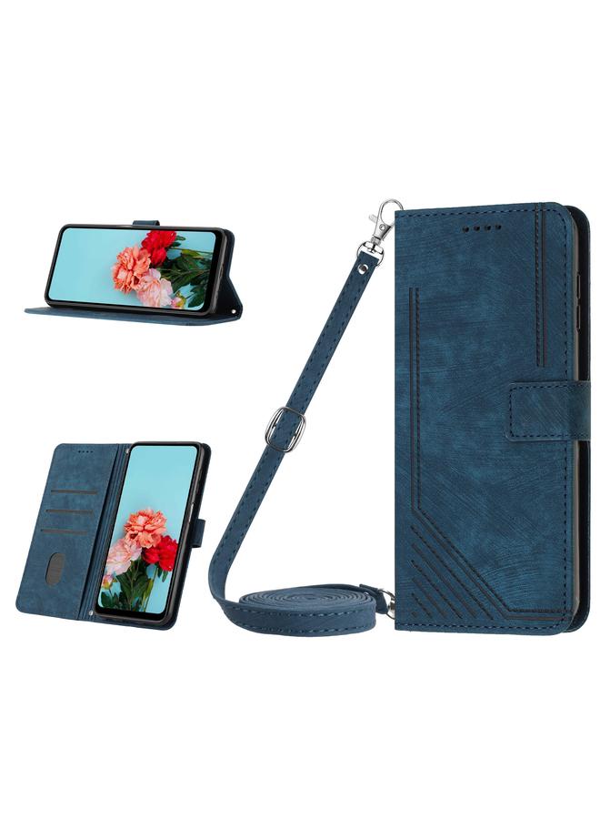 S-TOP Case For LG Velvet/Velvet 5G Skin Feel Stripe Pattern Leather Phone Case with Lanyard - Image 1