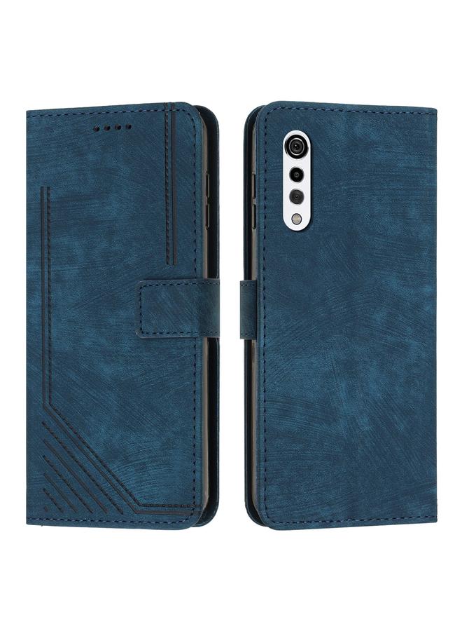 S-TOP Case For LG Velvet/Velvet 5G Skin Feel Stripe Pattern Leather Phone Case with Lanyard - Image 2