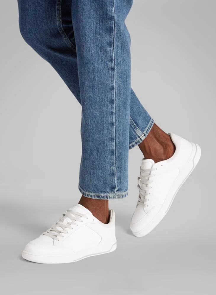 CALVIN KLEIN LOW LACE UP LEATHER TRAINERS