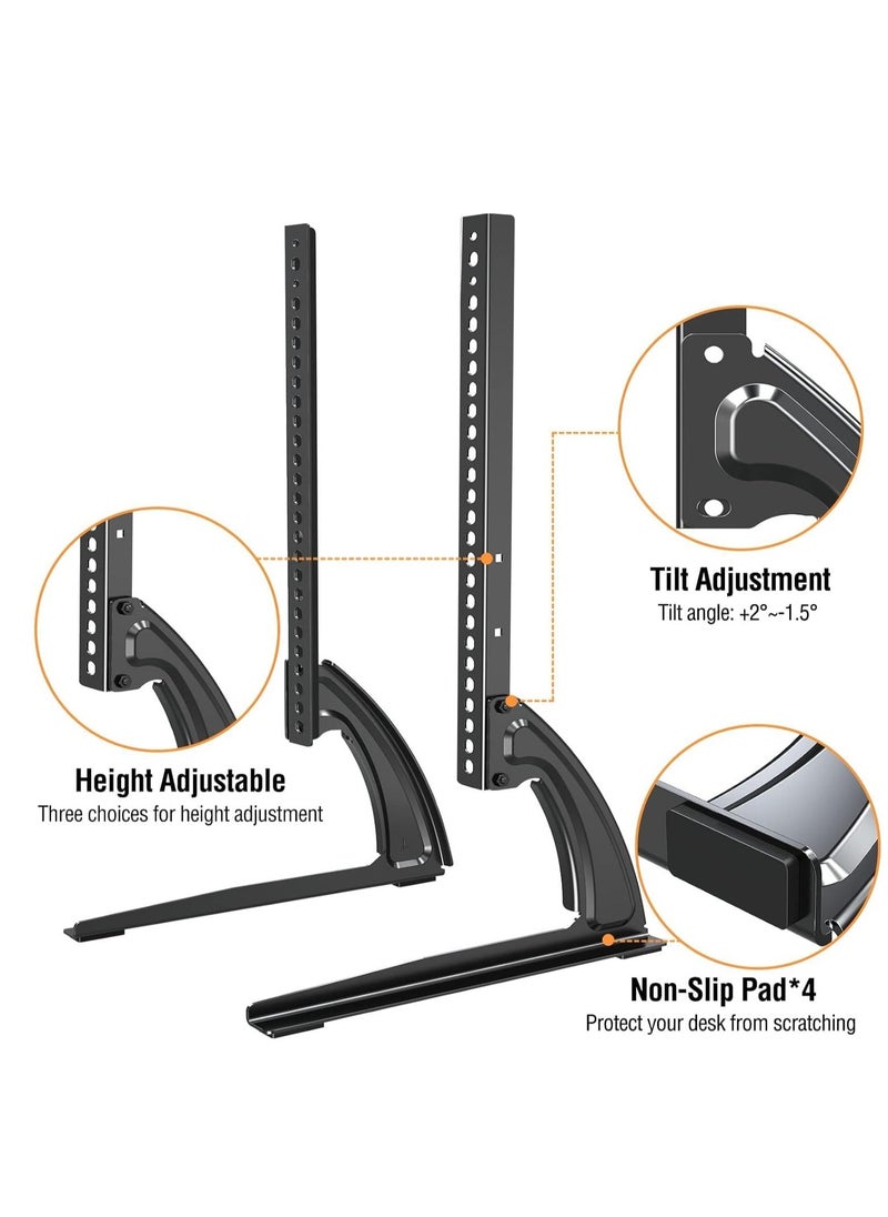 JAJEEK Universal Tabletop TV Stand for 27-55 Inch TVs – Adjustable Height, Sturdy Base for LCD/LED/Plasma Screens, Supports up to 88lbs, VESA Compatible 800x400mm, Easy Assembly, Space-Saving Design - Image 2