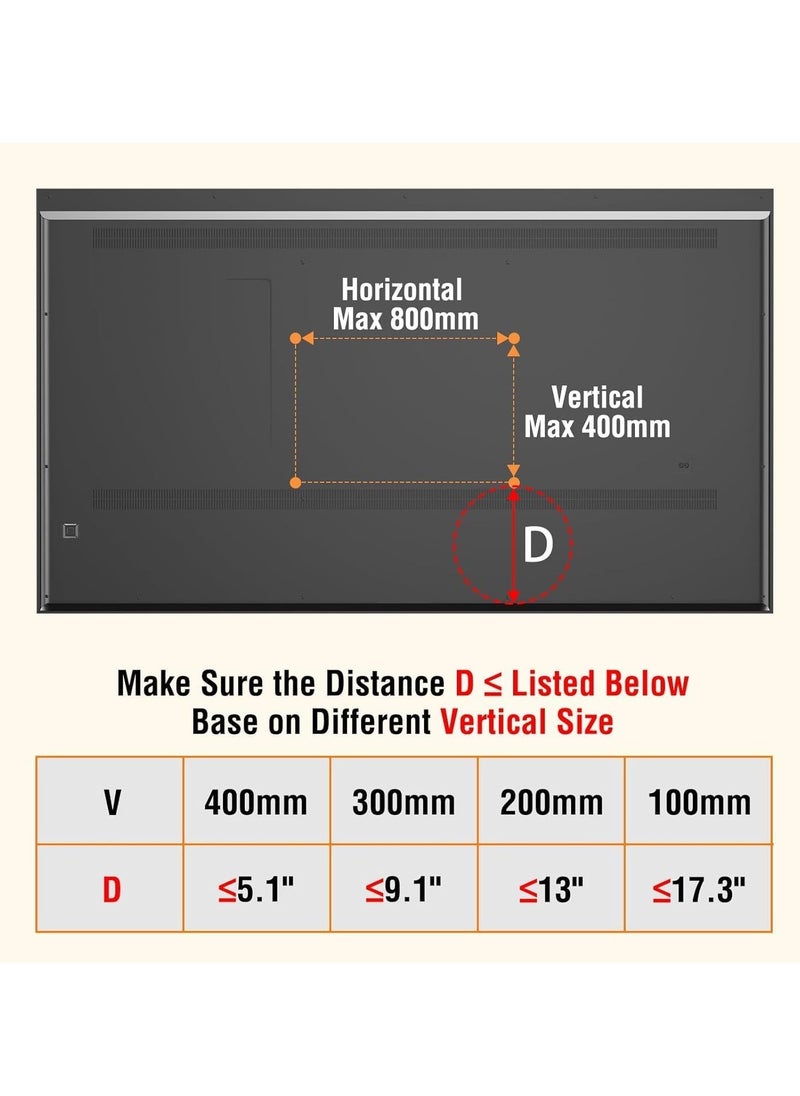 JAJEEK Universal Tabletop TV Stand for 27-55 Inch TVs – Adjustable Height, Sturdy Base for LCD/LED/Plasma Screens, Supports up to 88lbs, VESA Compatible 800x400mm, Easy Assembly, Space-Saving Design - Image 5