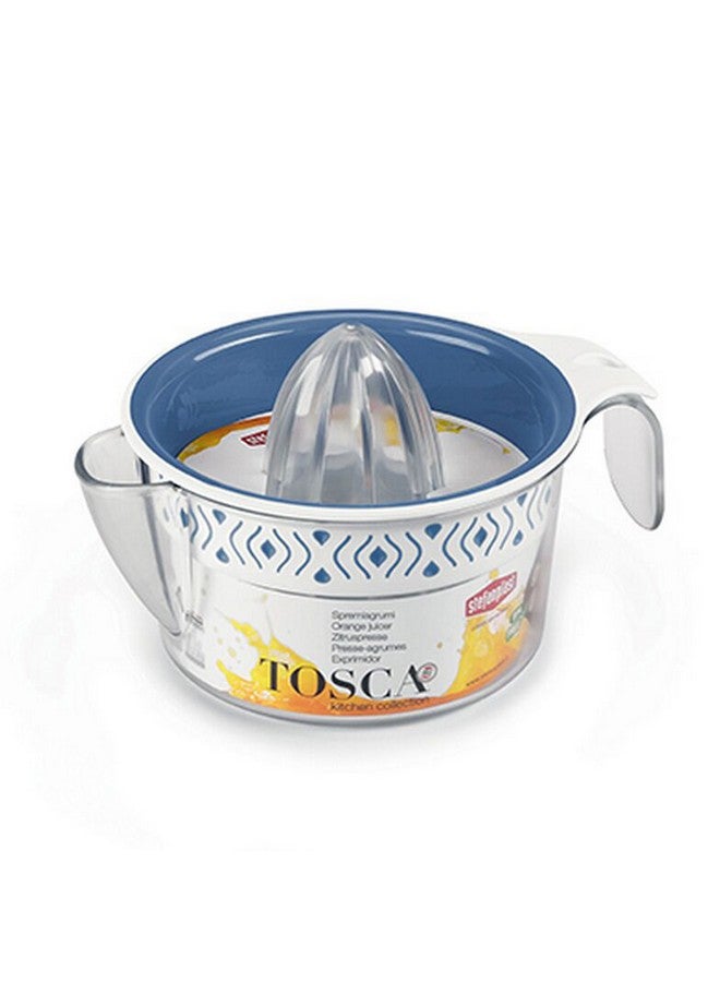 Stefanplast Tosca Graduated Manual Orange Juicer White and Blue 400 ml 55951 - Image 1