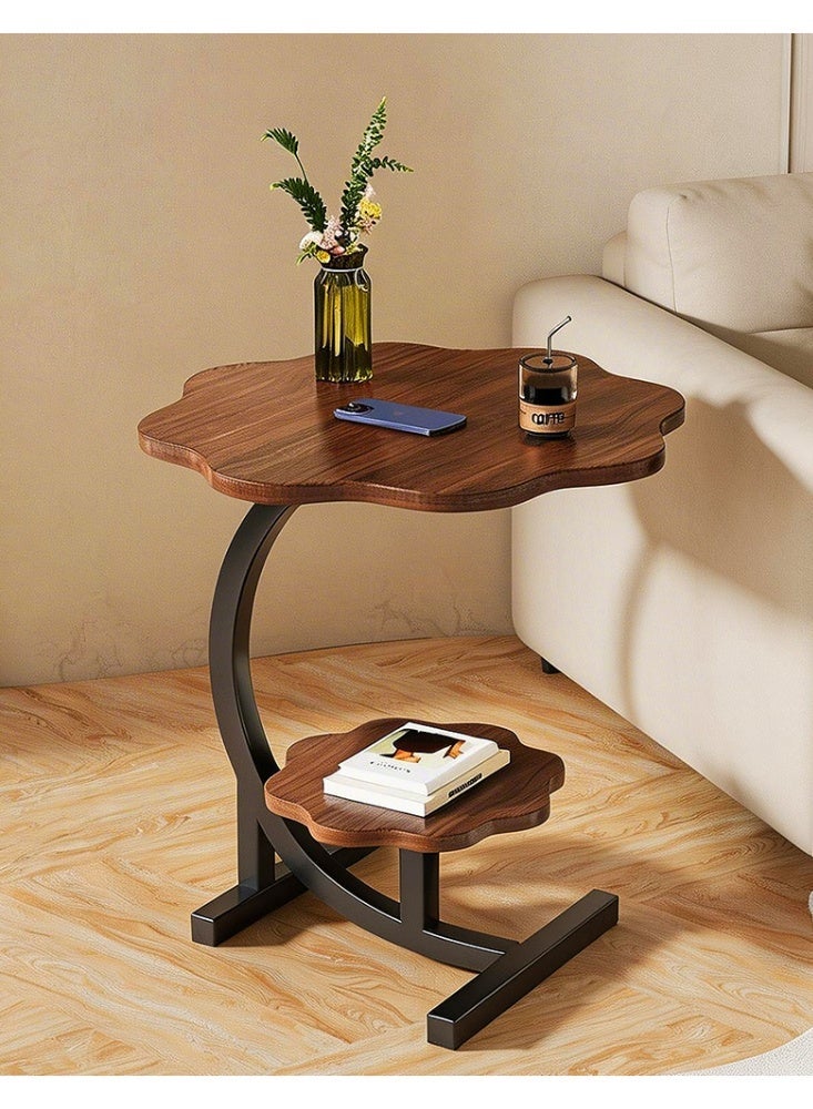 Malaksky Side Table, Small End Table, Tall Nightstand for Living Room, Bedroom, Office, Bathroom, Rustic Brown and Classic Black - Image 1