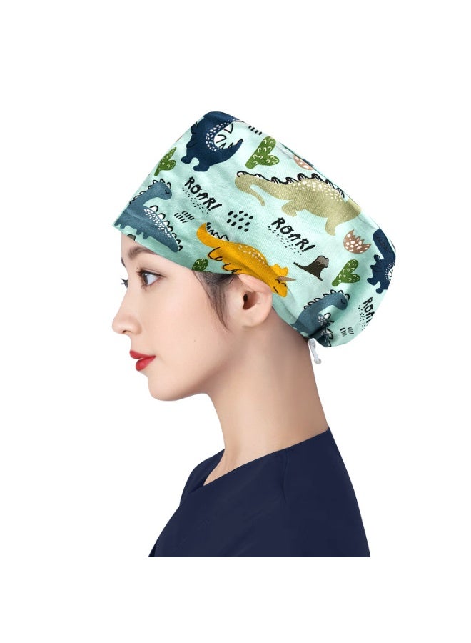 NIBEMINENT Women's Long Hair Nursing Cap Cotton Adjustable Medical Hospital Surgical Cap Unisex Anesthesiologist Nurse Working Scrub Caps