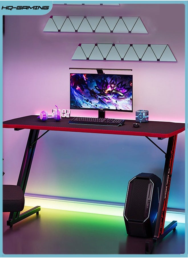 HQ-GAMING - Computer Desk Z Shaped Workstation Ergonomic Table E-sports Table Modern Table Home Office Computer Table Gaming Table Suitable for E-sports Game Players (120*60*75cm) - Image 1