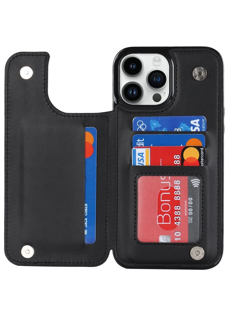 Suteni Back Cover Leather Card Slots Magnetic Back Phone Case for iPhone - Image 3