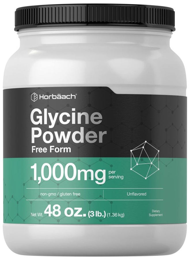 Horbäach - Glycine Powder 3 lbs | Free Form Supplement | Unflavored Powder | Vegetarian, Non-GMO, Gluten Free - Image 1