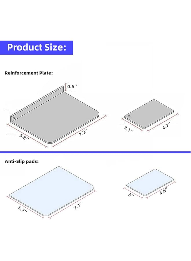 erorex Steel Monitor Mount Reinforcement Plate Fits Most Monitor Desk Mount，For Fragile Tabletop Protection Black Square 1  - Image 3