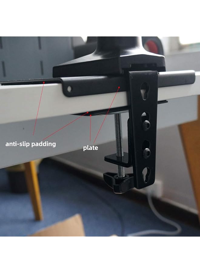 erorex Steel Monitor Mount Reinforcement Plate Fits Most Monitor Desk Mount，For Fragile Tabletop Protection Black Square 1  - Image 4