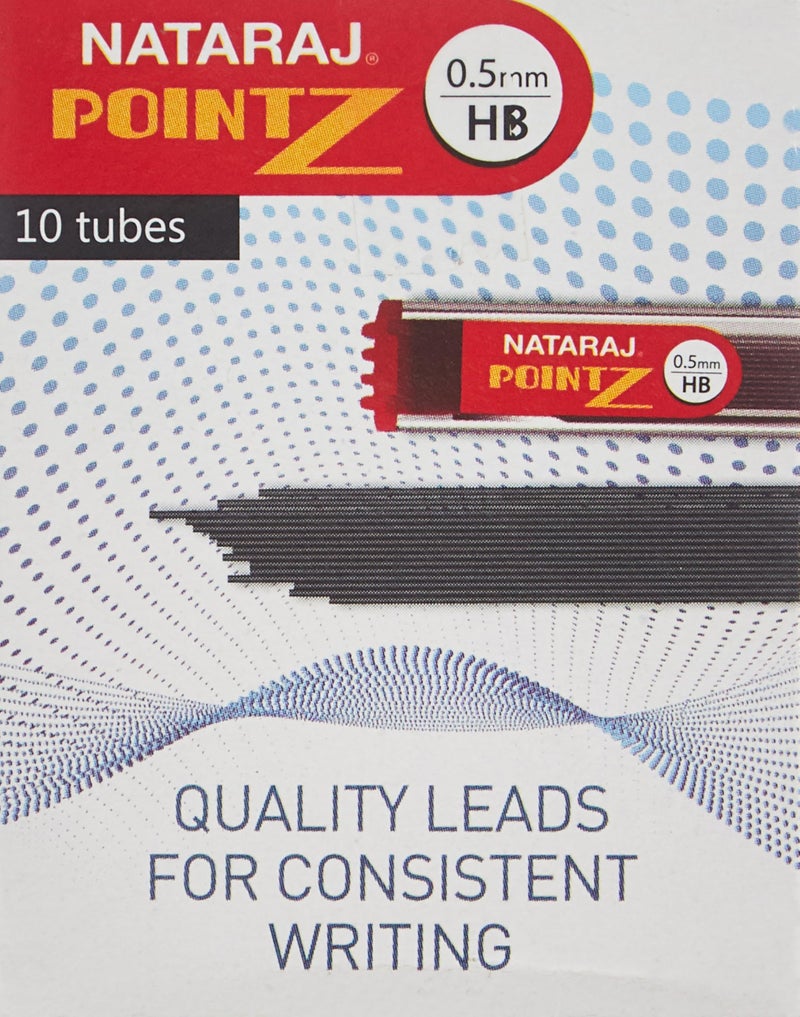 Nataraj Lead Pointz 0.5mm HB Refill for Mechanical Pencils, Smooth Dark Lead, Break Resistant, Perfect for the Classroom, Comfortable Grip for Writing, Everyday Writing Activities (Pack of 10) - Image 1