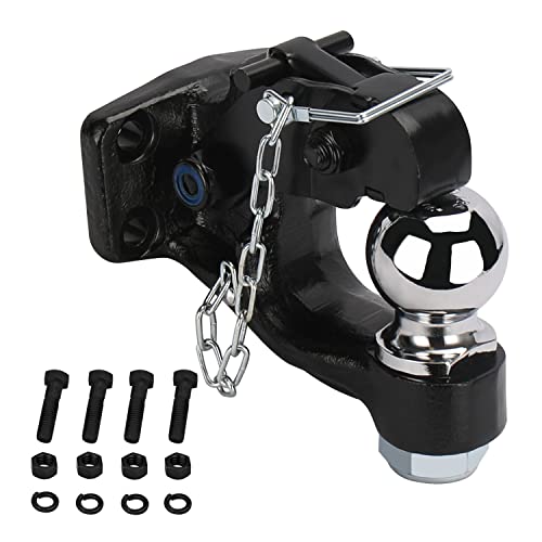 ONLTCO Pintle Hook Pintle Hitches Receiver Hook 10 TON Combination Hitch Ball 2-5/16” Fits Hitch Hook Military Receiver 12000 lbs - Image 1