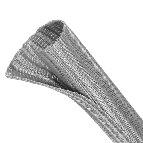 Kelepu Split Wire Loom Tubing, Cable Protector Sleeve, Braided Cable Management for TV/Computer/Home Theater/Engine Bay, Cord Protectors from Pets No Chew (Grey, 1/8"-10ft) - Image 1