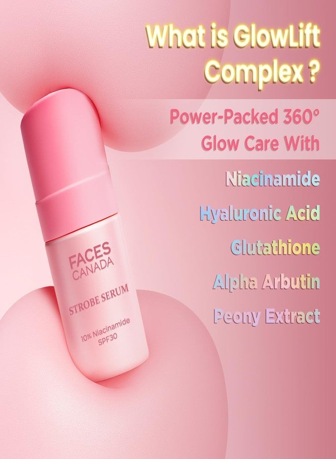 Facescanada FACES CANADA Strobe Serum - 27ml | Brightening Serum + Strobe Cream + SPF 30 Sunscreen | 10% Niacinamide | Removes Dark Spots & Hyperpigmentation | GlowLift Complex | Instant Glow - Image 5