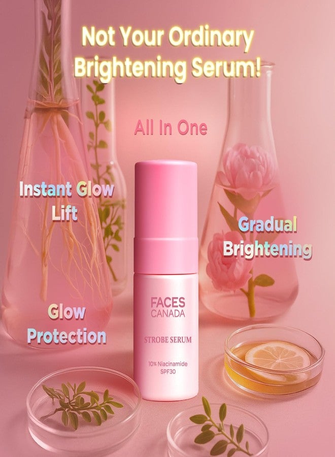 Facescanada FACES CANADA Strobe Serum - 27ml | Brightening Serum + Strobe Cream + SPF 30 Sunscreen | 10% Niacinamide | Removes Dark Spots & Hyperpigmentation | GlowLift Complex | Instant Glow - Image 2