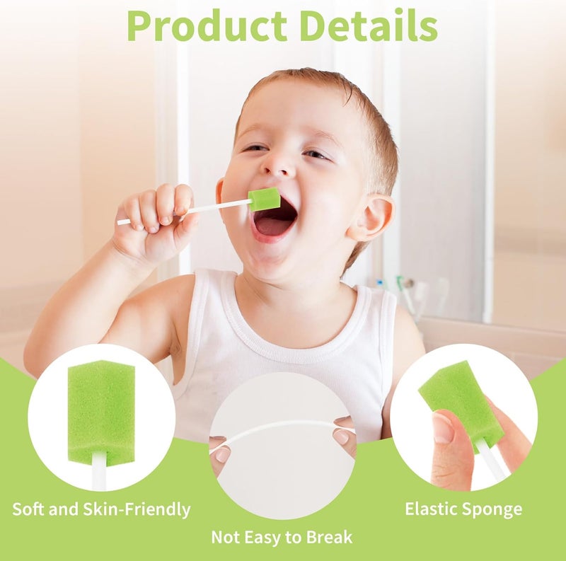 Pack of 100 Disposable Oral Care Sponge, Portable Mouth Sponge Sticks, Mouth Care Sticks, Cleaning Mouth Swabs for Daily Oral Care and Household Supplies of Adults, Children or Pets - Image 3