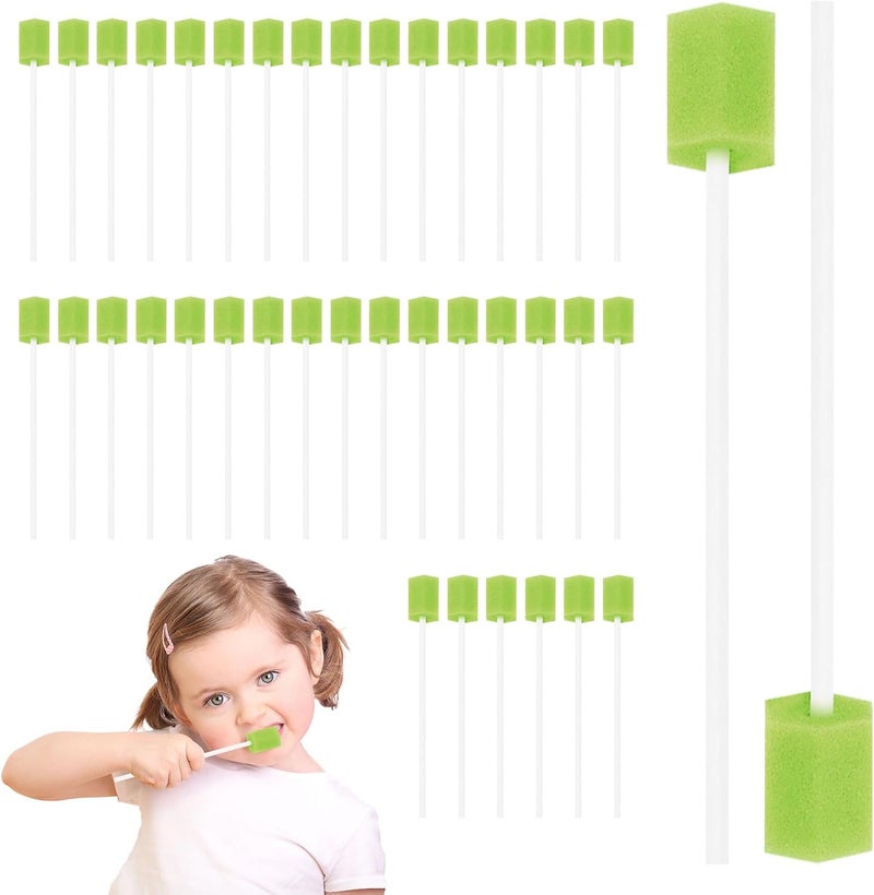 Pack of 100 Disposable Oral Care Sponge, Portable Mouth Sponge Sticks, Mouth Care Sticks, Cleaning Mouth Swabs for Daily Oral Care and Household Supplies of Adults, Children or Pets - Image 1