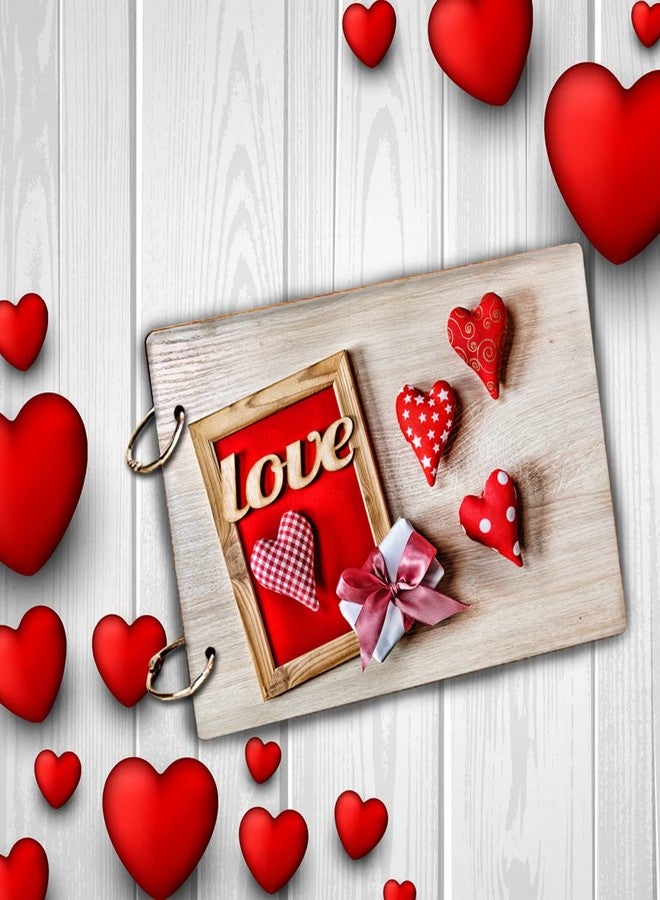 WallDaddy- Scrapbook Crafts (Red Heart) Scrap Book | Wooden Photo Album | 40 Black Color Paper Size "22 X 16 cm" "Wooden Photo Book (Photo Size Supported : 8x6 inch) - Image 3