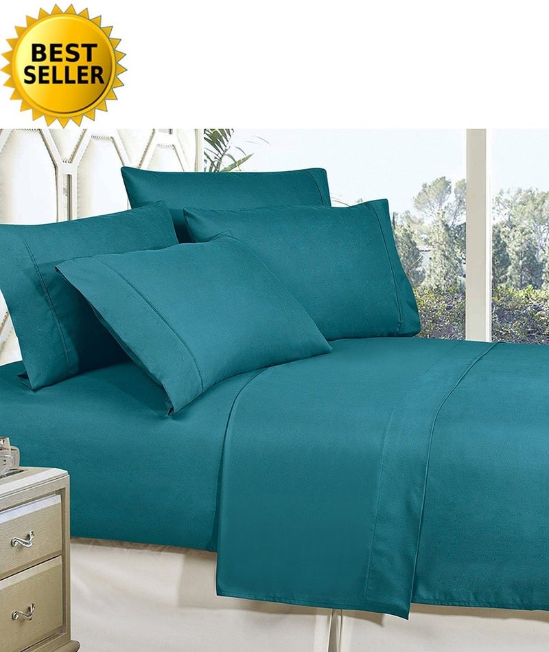 CELINE LINEN Best  Softest  Coziest Bed Sheets Ever! 1800 Premier Hotel Quality Wrinkle-Resistant 4-Piece Sheet Set with Deep Pockets  Full Turqouise - Image 2
