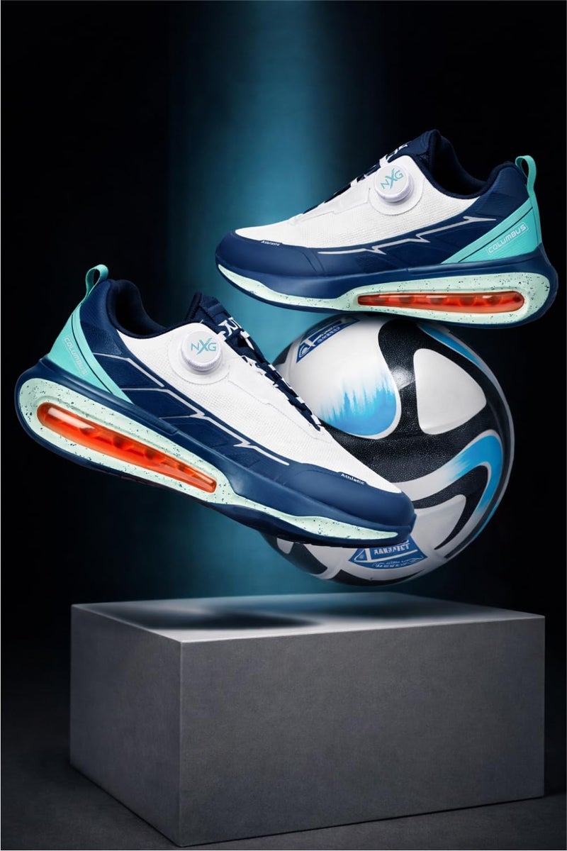 Columbus Catalyst Sports Shoes - Running Shoes|Walking Shoes| Training & Gym Shoe | Outdoors Shoe for Men (White & Navy), UK 10 - Image 2