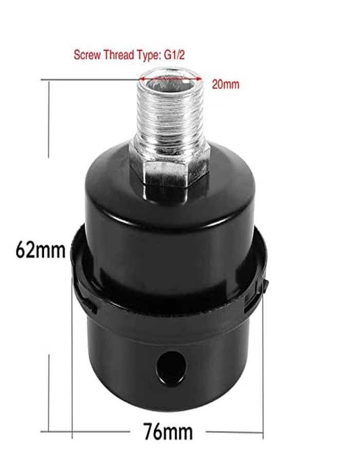 Walfront Air Compressor Filter, Metal Air Compressor Intake Filter Sound Muffler 20mm Thread (1/2"PT 20mm) - Image 3