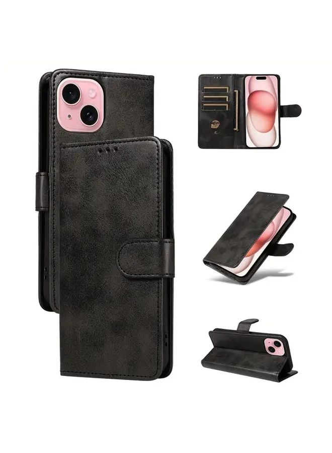 Light Brown Shockproof Wallet Case For Galaxy S24 Plus Anti Magnetic Scratch Resistant - Image 2