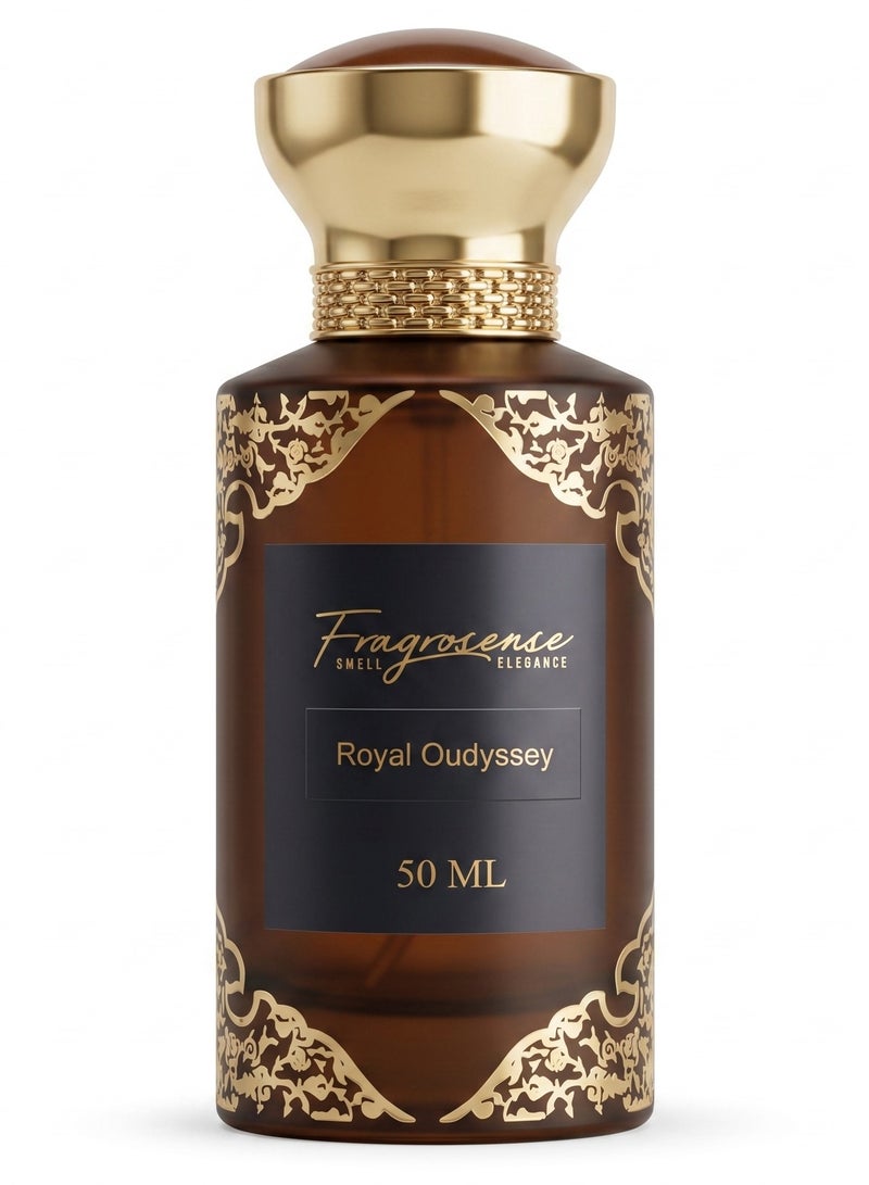 عطر رويال أوديسي للجنسين 50 مل - عطر عود طويل الأمد، رائحة خشبية جلدية دافئة حارة عطرية، عطر مميز للرجال والنساء