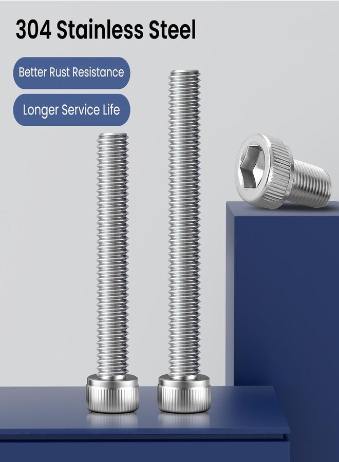 BNUOK 30pcs M4 x 45mm Hex Socket Head Cap Screws Bolts, 304 Stainless Steel 18-8, Allen Socket Drive,Bright Finish, Full Threads,with Hex Spanner - Image 2