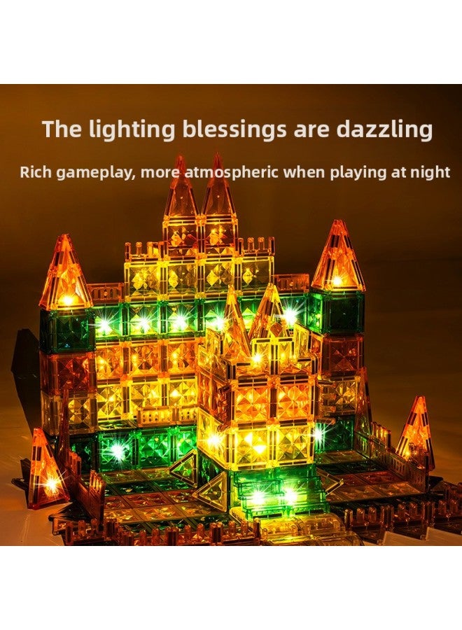 One Piece Magnetic Light Ball Track Building Blocks DIY Three-dimensional Magnetic Piece Children's Building Blocks Toy-Color:[Auspicious Number] Lights-magnetic Ball Building Blocks-English Color Box (193 Pieces) 2052G  - Image 3