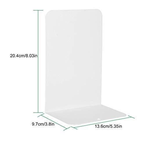 LISHINE 6 Pcs White Metal Bookends, Bookends for Shelves, Heavy Duty Book Ends to Hold Books, Book Stopper for Shelves, Heavy Books, Decorative, Home, Office, Kids1 - Image 2