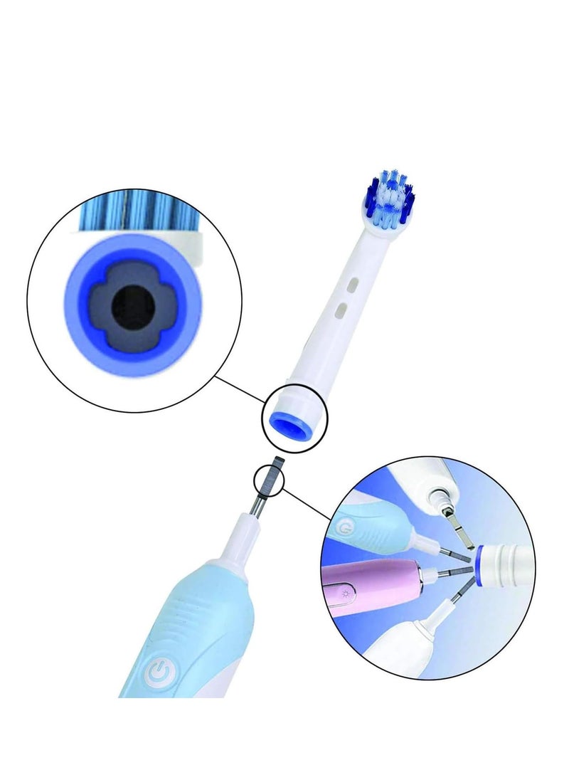 Alayna رؤوس فرشاة بديلة متوافقة مع فرشاة الأسنان الكهربائية الاحترافية OralB Braun - عبوة من 8 رؤوس فرشاة أسنان كهربائية - عبوات دقيقة لـ Oral-b 7000، Clean، Oral B Pro 1000، 9600، 500، 3000، 8000، Vitality Plus!  - Image 4