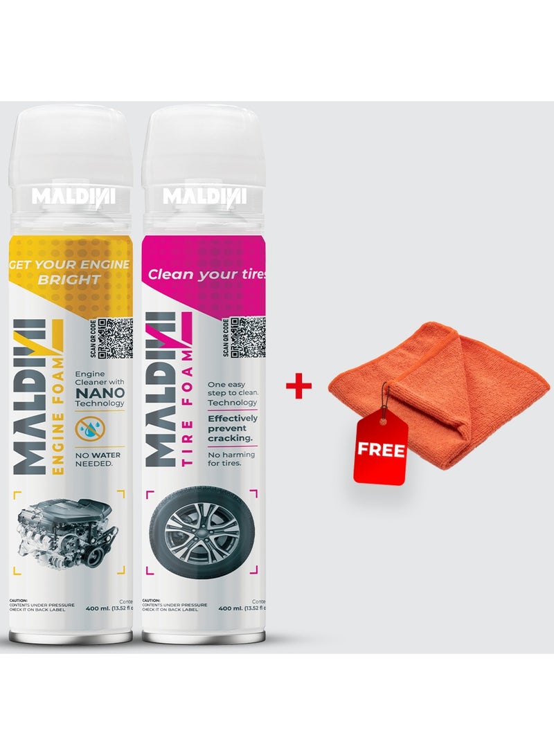 Maldini Engine Foam and Tire Foam + Free Towel - Image 2