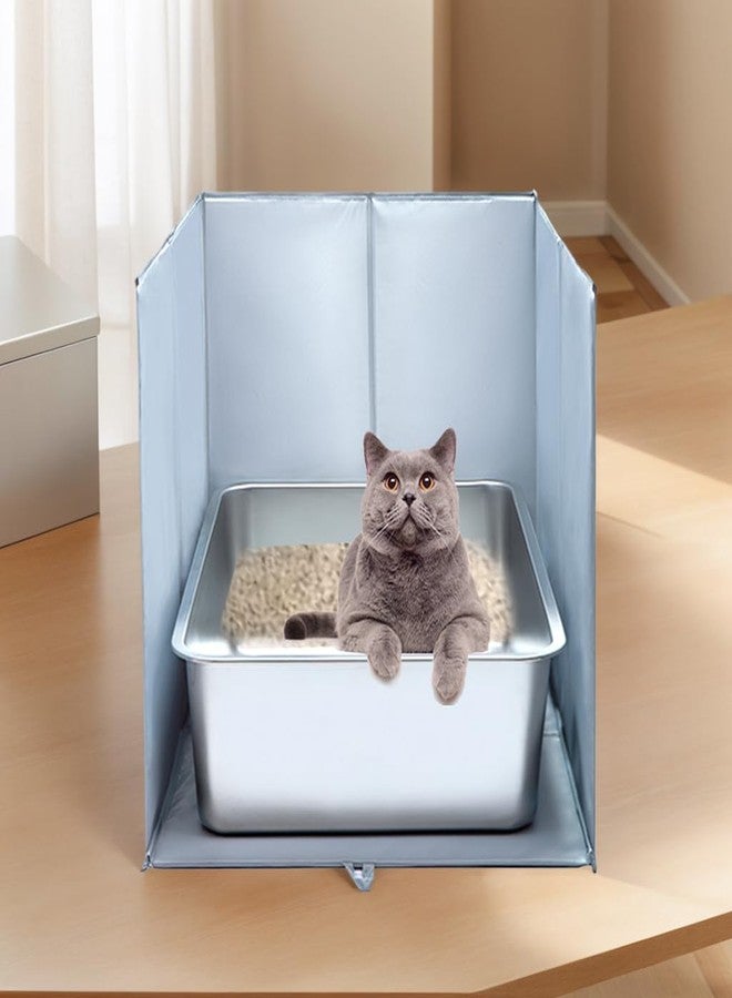 THINMUHAND Cat Litter Box Enclosure with Splash Guard & Anti-Leak Design - Large Litter Pan Shield, Cat Litter Mat Removable & Easy-Clean Surfaces (Size : 24" L×17.5" W×16" H) - Image 5