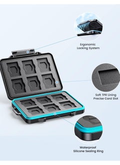 erorex 24 Slots SD Card Case Holder, Memory Card Case Water-Resistant Anti-Shock Memory Card Case for SD/Micro SD SDXC SDHC TF Card Carrying Storage Organizer Protector Cover with Labels&Carabiner  - Image 5