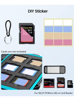 erorex 24 Slots SD Card Case Holder, Memory Card Case Water-Resistant Anti-Shock Memory Card Case for SD/Micro SD SDXC SDHC TF Card Carrying Storage Organizer Protector Cover with Labels&Carabiner  - Image 2