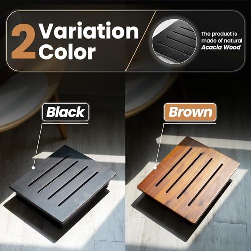 Craftsline One Step Stool for Adults 3.5" - Wooden Step Stools for Bed - 200lbs Safety Stepping Stool Bathroom Aid for Handicap, Elderly, Seniors, Kid, Bathtub, High Beds, Kitchens (Black) - Image 3