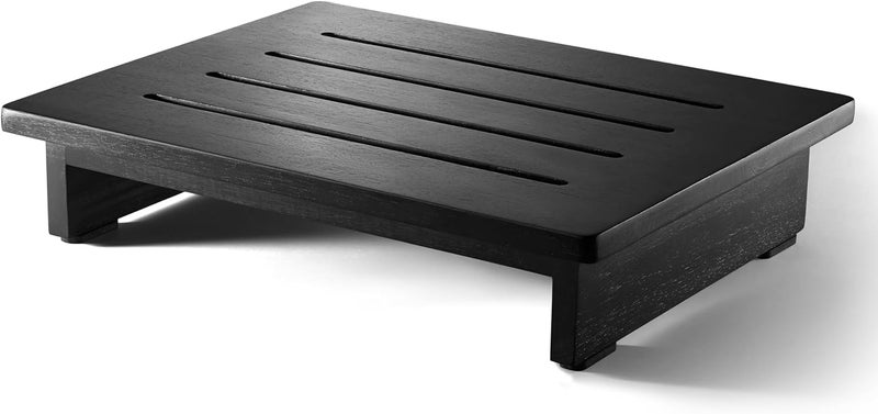 Craftsline One Step Stool for Adults 3.5" - Wooden Step Stools for Bed - 200lbs Safety Stepping Stool Bathroom Aid for Handicap, Elderly, Seniors, Kid, Bathtub, High Beds, Kitchens (Black) - Image 1