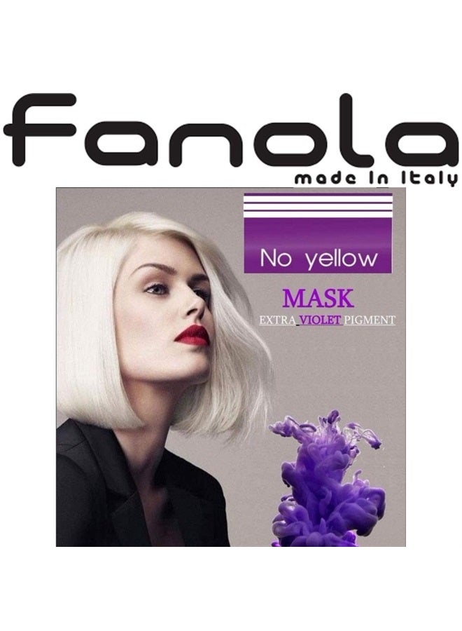 No Yellow Purple Hair Mask - Acidic pH Deep Conditioning Hair Mask for Blonde, Bleached & Grey Shades - Intense Violet Pigment Neutralizes Brassy Tones (33.8 Fl oz)