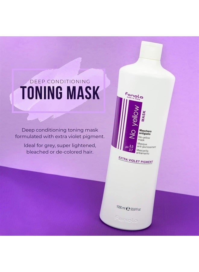 No Yellow Purple Hair Mask - Acidic pH Deep Conditioning Hair Mask for Blonde, Bleached & Grey Shades - Intense Violet Pigment Neutralizes Brassy Tones (33.8 Fl oz)