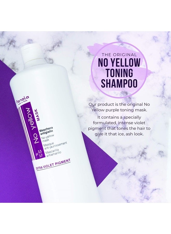 No Yellow Purple Hair Mask - Acidic pH Deep Conditioning Hair Mask for Blonde, Bleached & Grey Shades - Intense Violet Pigment Neutralizes Brassy Tones (33.8 Fl oz)