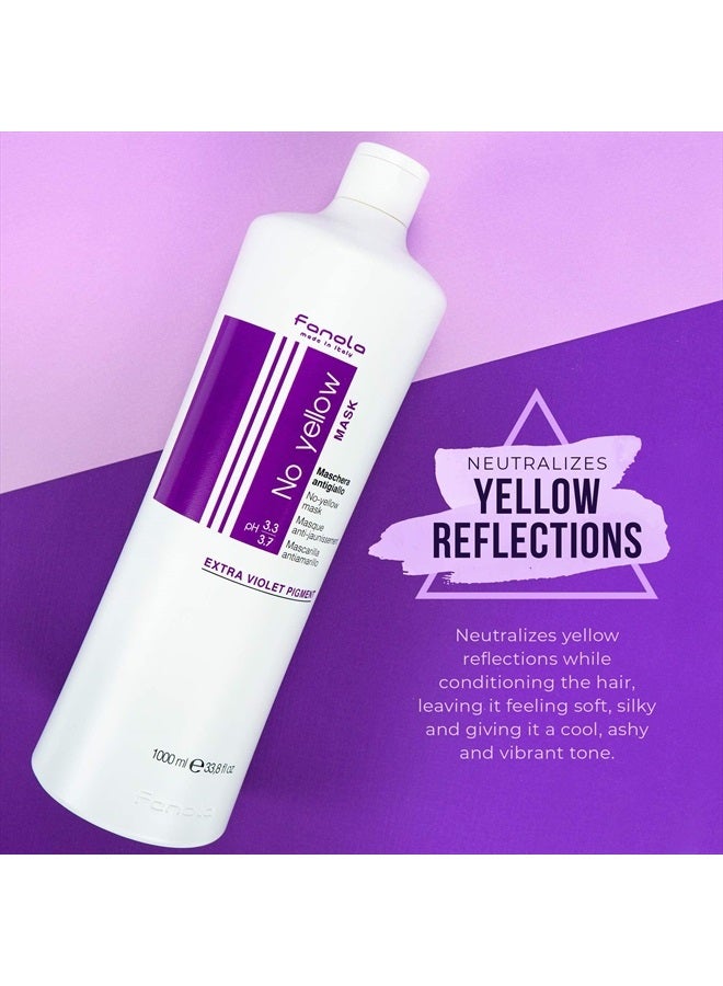 No Yellow Purple Hair Mask - Acidic pH Deep Conditioning Hair Mask for Blonde, Bleached & Grey Shades - Intense Violet Pigment Neutralizes Brassy Tones (33.8 Fl oz)